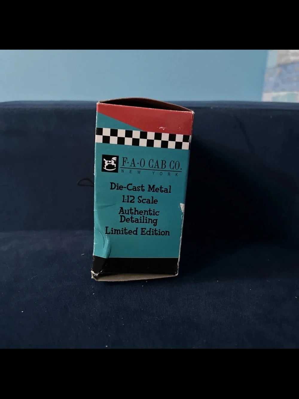 FAO CAB CO. NEW YORK 1/12 SCALE DIECAST METAL MINIATURE PEDAL CAR with BOX